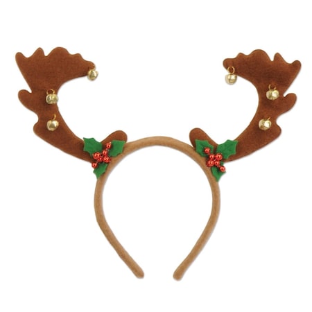 Reindeer Antlers With Bells, 12PK